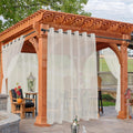 Beige Outdoor Sheer Curtains 4 Panels - 100 x 120 in Waterproof Voile