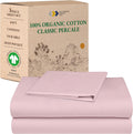 Twin XL Organic Cotton Percale Sheet Set - Cool, Deep-Pocket Fit