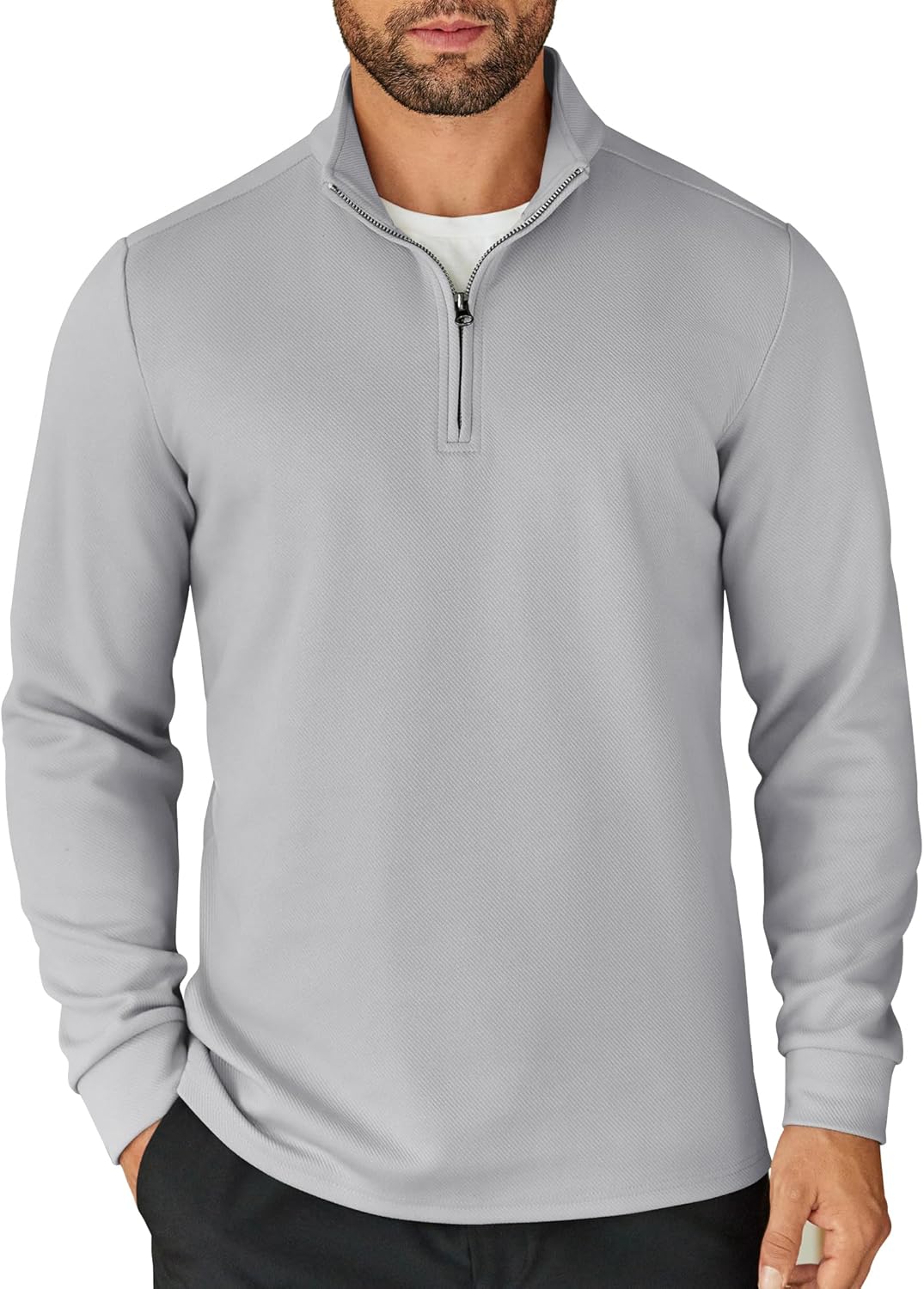 COOFANDY Men's Quarter Zip Pullover Lightweight Mock Neck Shirt