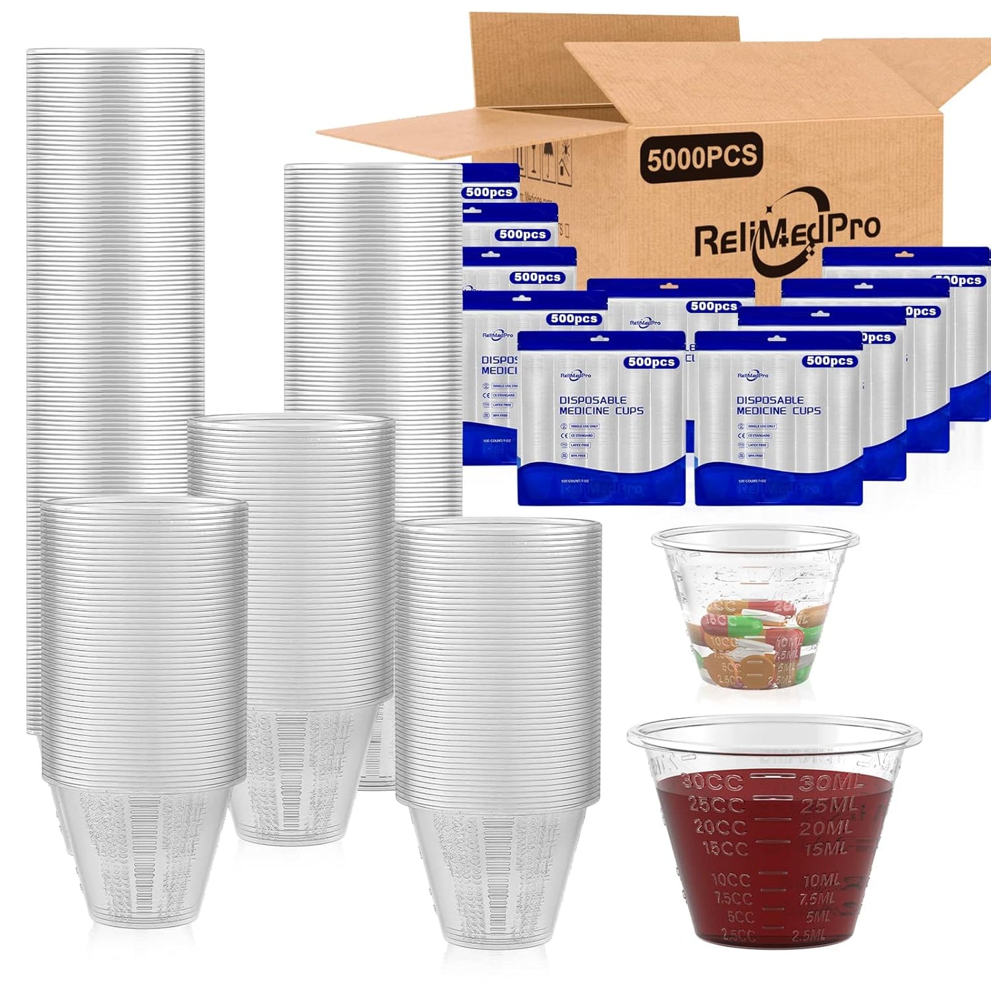 Disposable Medicine Cups Graduated for Liquid Medication Use