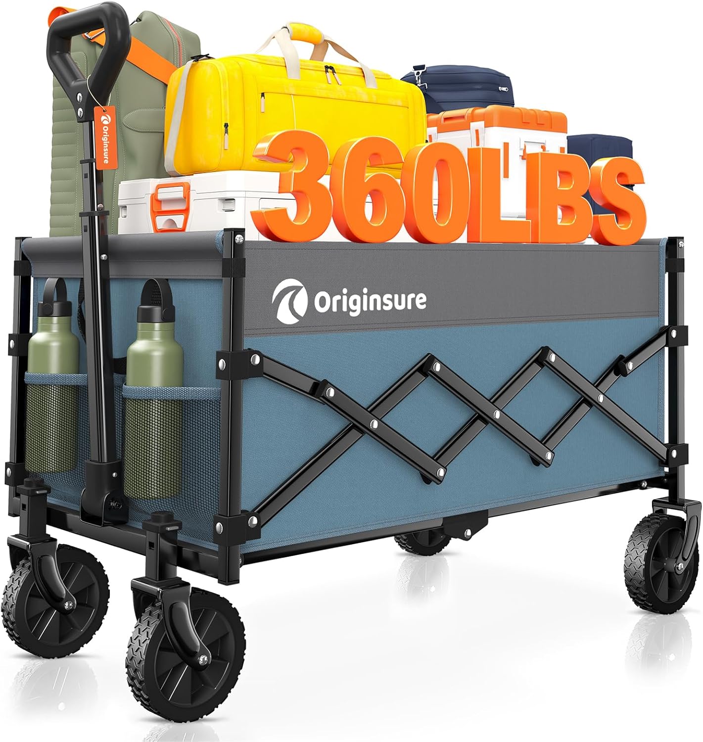 Collapsible Wagon Cart Foldable - Lightweight Heavy Duty Utility