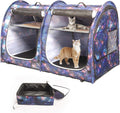 Mispace Portable Twin Compartment Cat Condo - Foldable Travel Kennel
