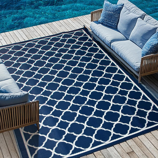 Waterproof Outdoor Rug 6x9 ft for Patio, RV, and Beach Use