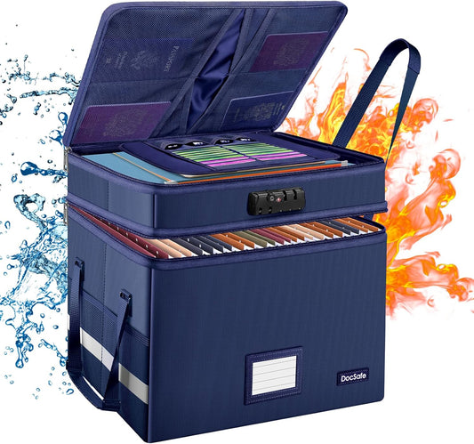 Fireproof Document Box with Lock for Safe File Storage