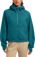 CRZ YOGA Womens Fleece Lined Half Zip Hoodies - Cozy Everyday Layer