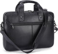 Masa Kawa Mens Leather Slim Briefcase for 16 in Laptop
