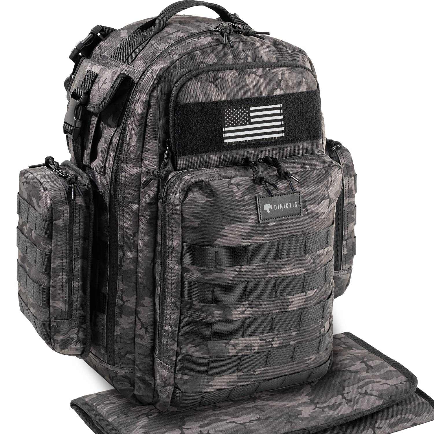 Dad Diaper Bag Backpack with Changing Mat and Insulated Pockets