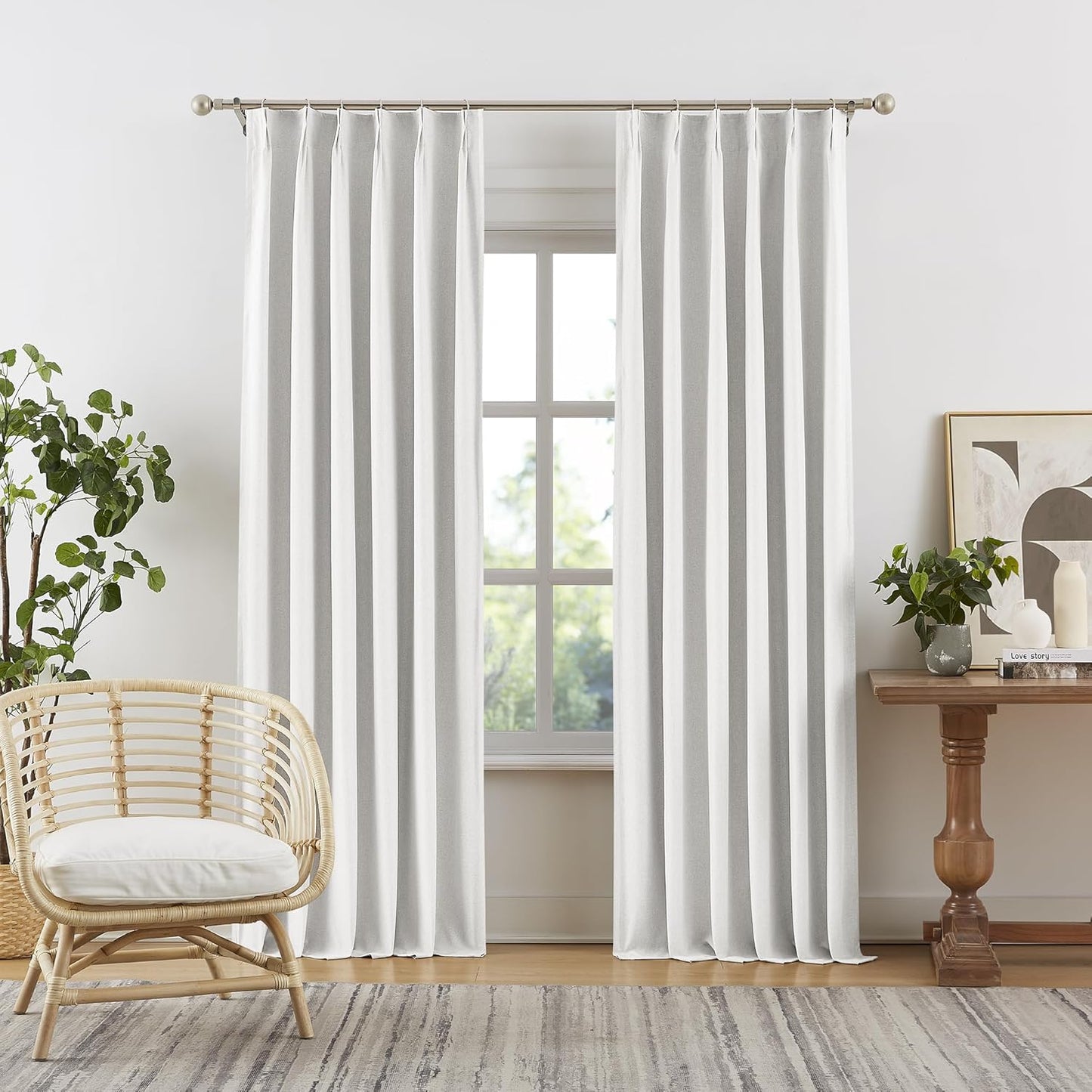 DUALIFE Pinch Pleated Blackout Curtains for Elegant Living Rooms