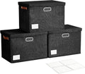 17in Large Collapsible Storage Bins with Lids - Stackable Organizers