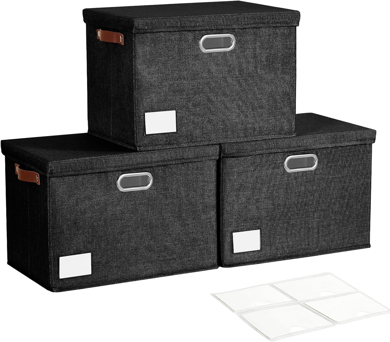 17 Inch Large Collapsible Storage Bins with Lids for Organizing