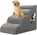 Dog Stairs 4-Tier Ramp for Bed and Couch - Soft Non-Slip Steps