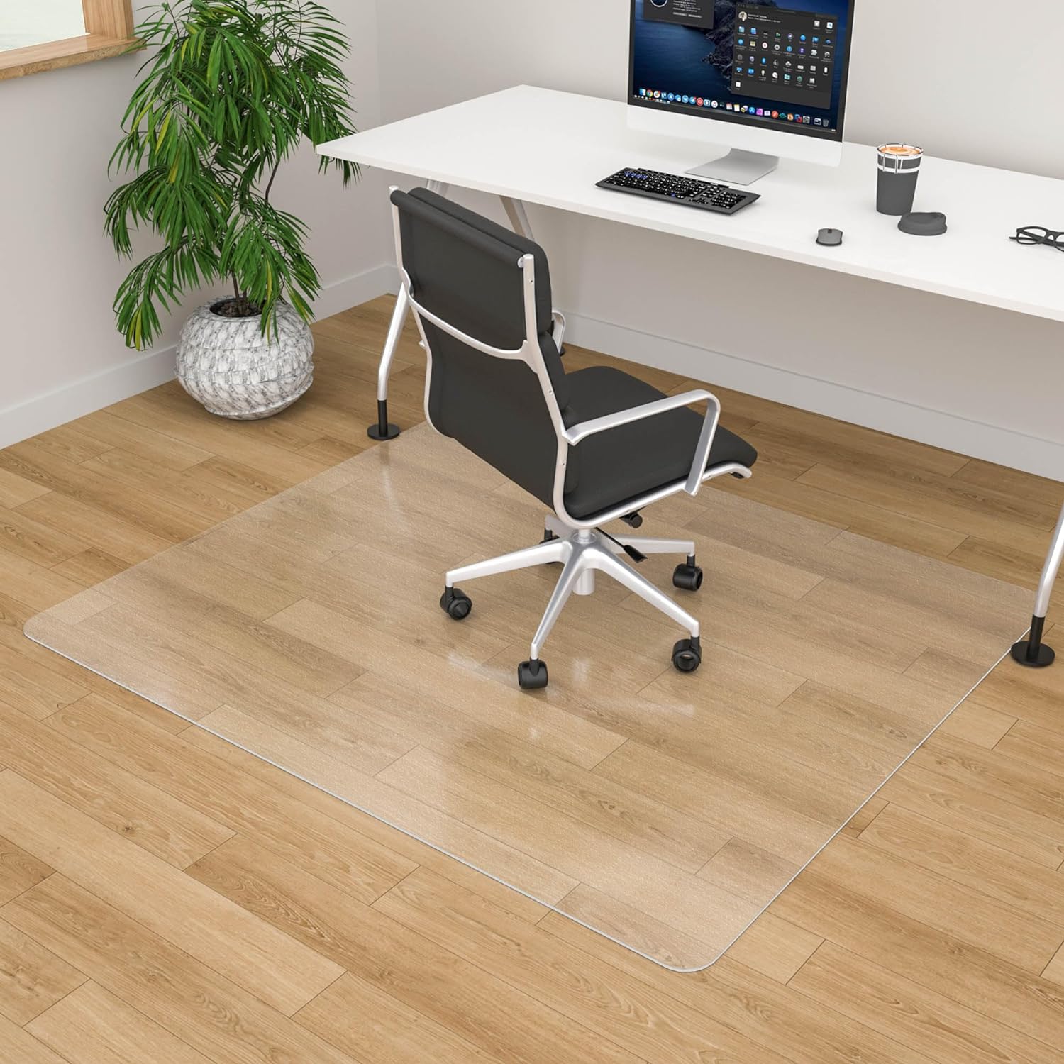 Easy Glide Clear Chair Mat for Hardwood Floors - 45 x 53 - Home & Office