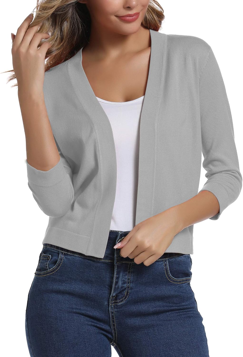 Urban CoCo Women's 3/4 Sleeve Cropped Cardigan for All Occasions