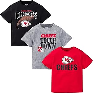 Gerber Unisex Baby NFL 3 Pack Short Sleeve Team Fan Tee Shirt