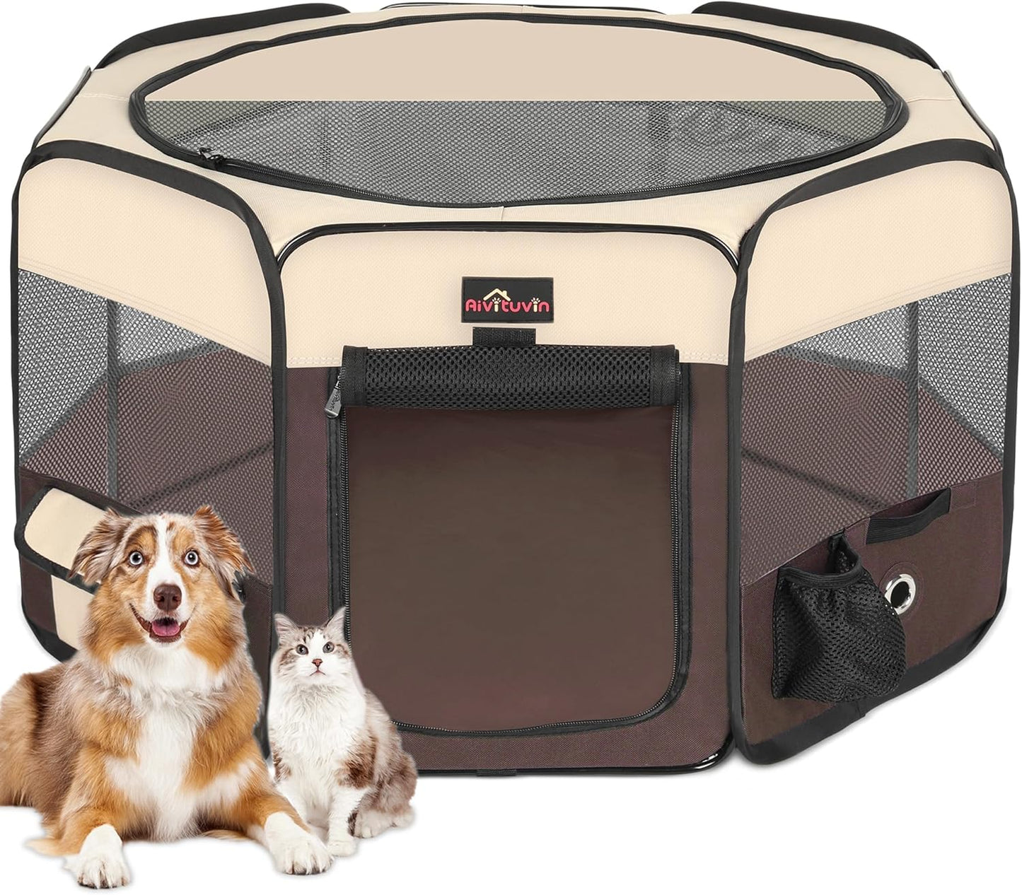Durable Foldable Waterproof Dog Playpen for Indoor Outdoor Use