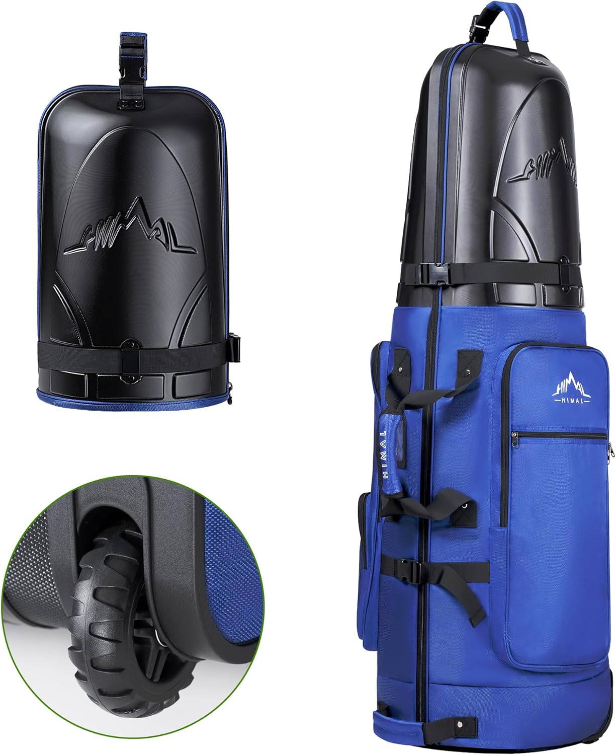 Golf Travel Bag with Hard Case Top for Safe Club Transport