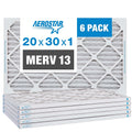 Aerostar 20x30x1 MERV 13 Air Filters - 6 Pack for Cleaner Air