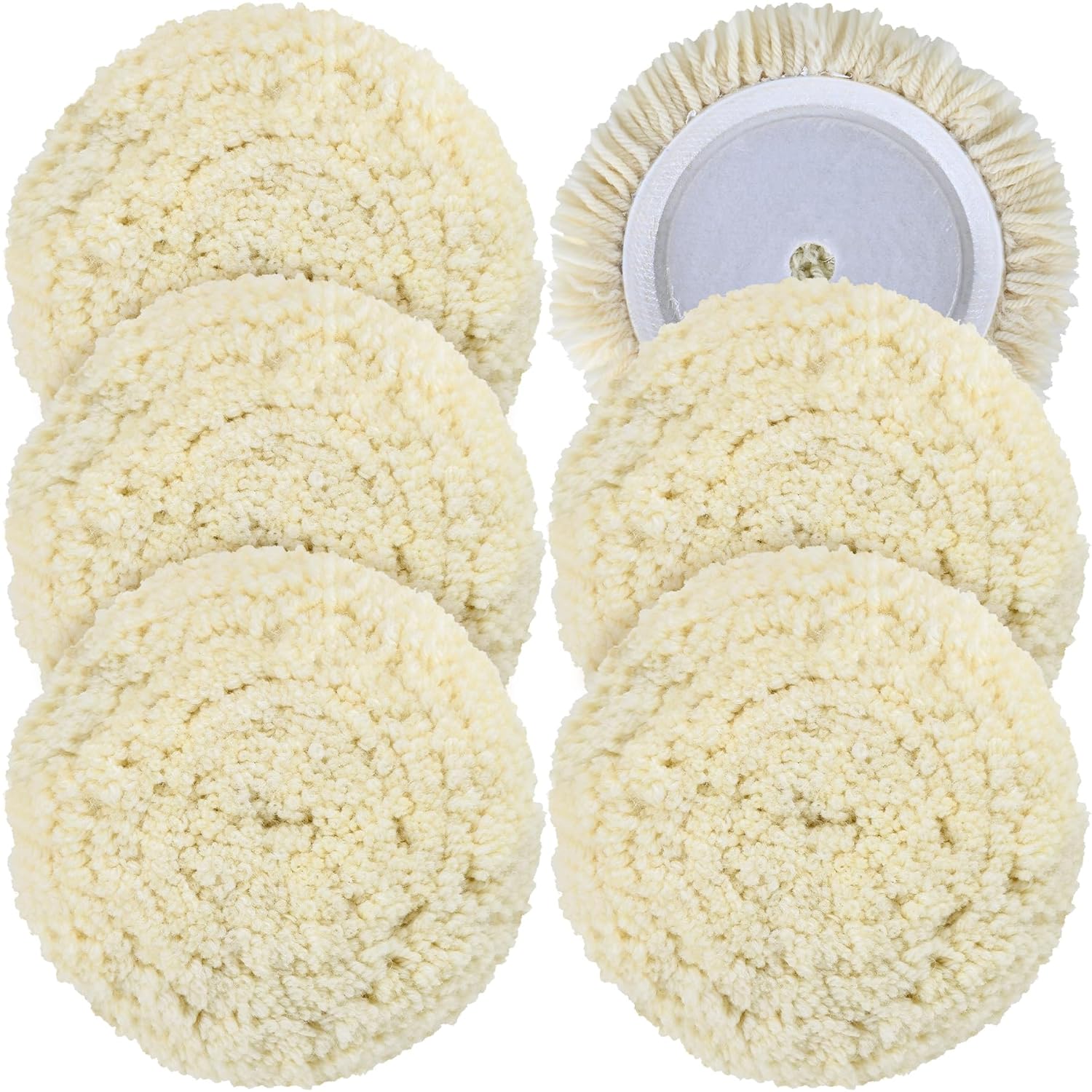 6 PCS Wool Buffing Polishing Pads for Automotive and Furniture