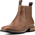Cowboy Boots for Men Square Toe - Stylish All-Weather Chelsea Boots