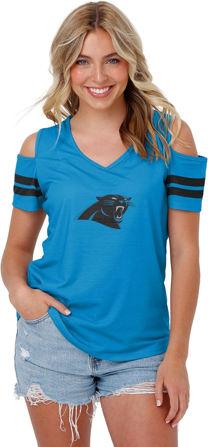 FOCO Women's NFL Ladies Fashion Cold Shoulder Top Shirt Review