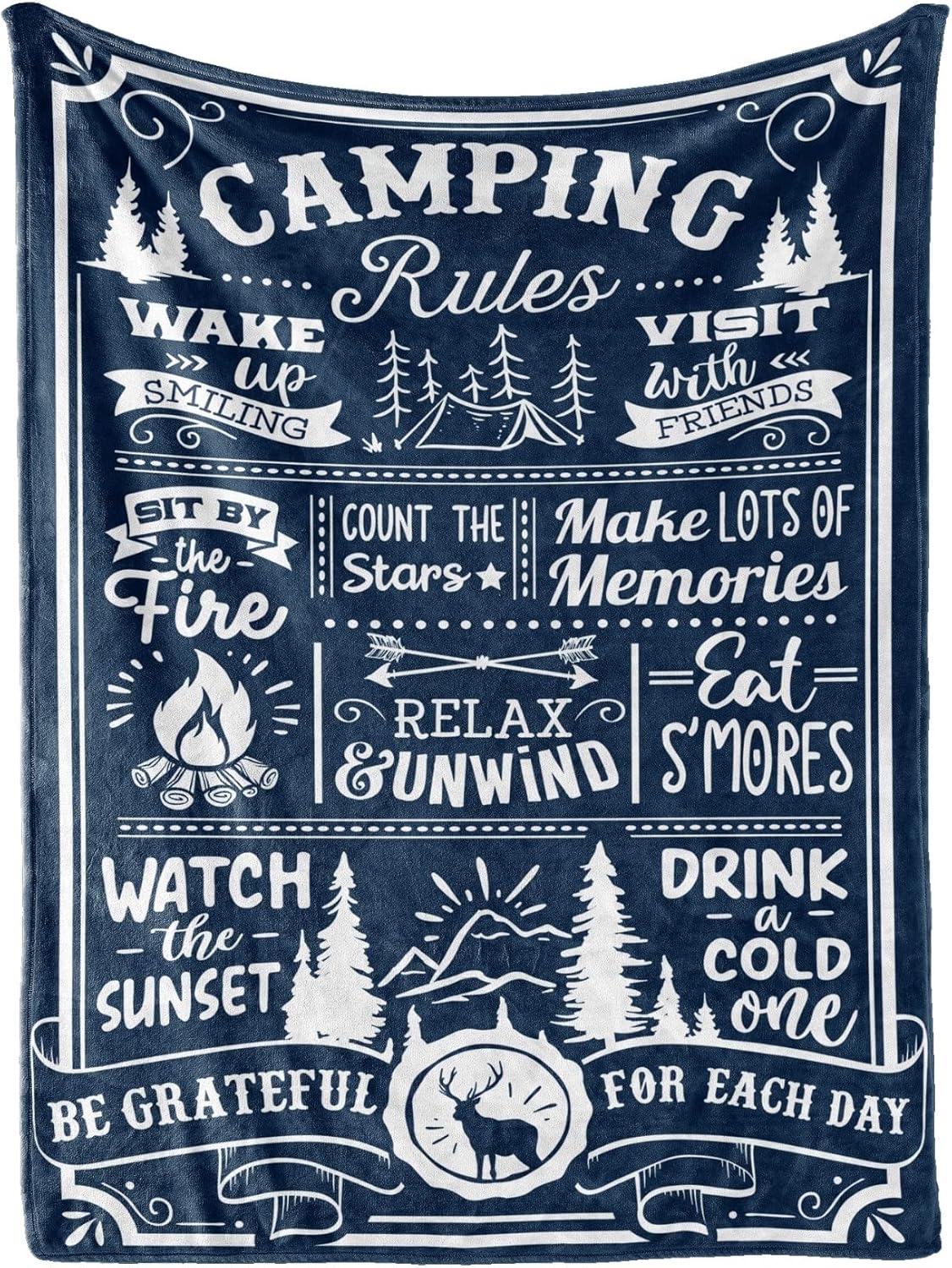 InnoBeta Camping Rules Throw Blanket - Cozy Outdoor Essential