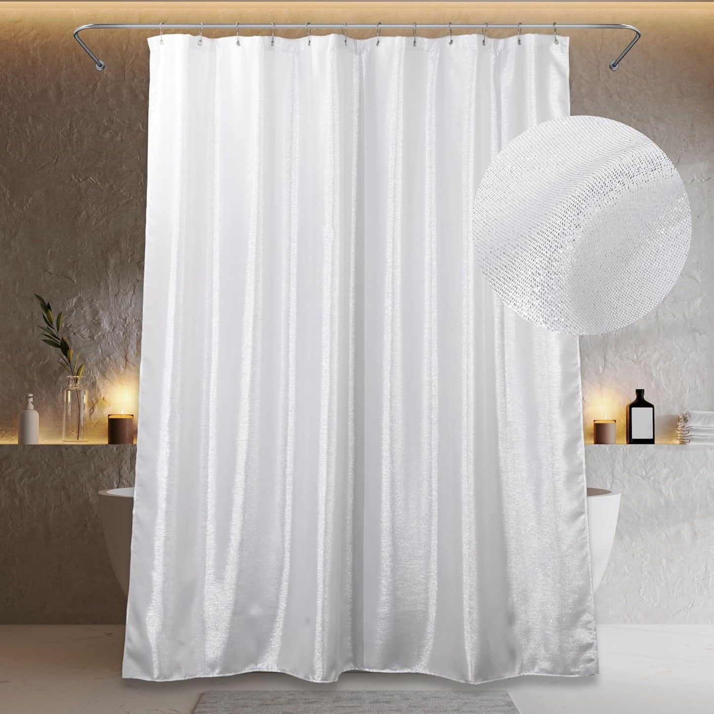 Sparkling Luxury Shower Curtain by Popkozzi