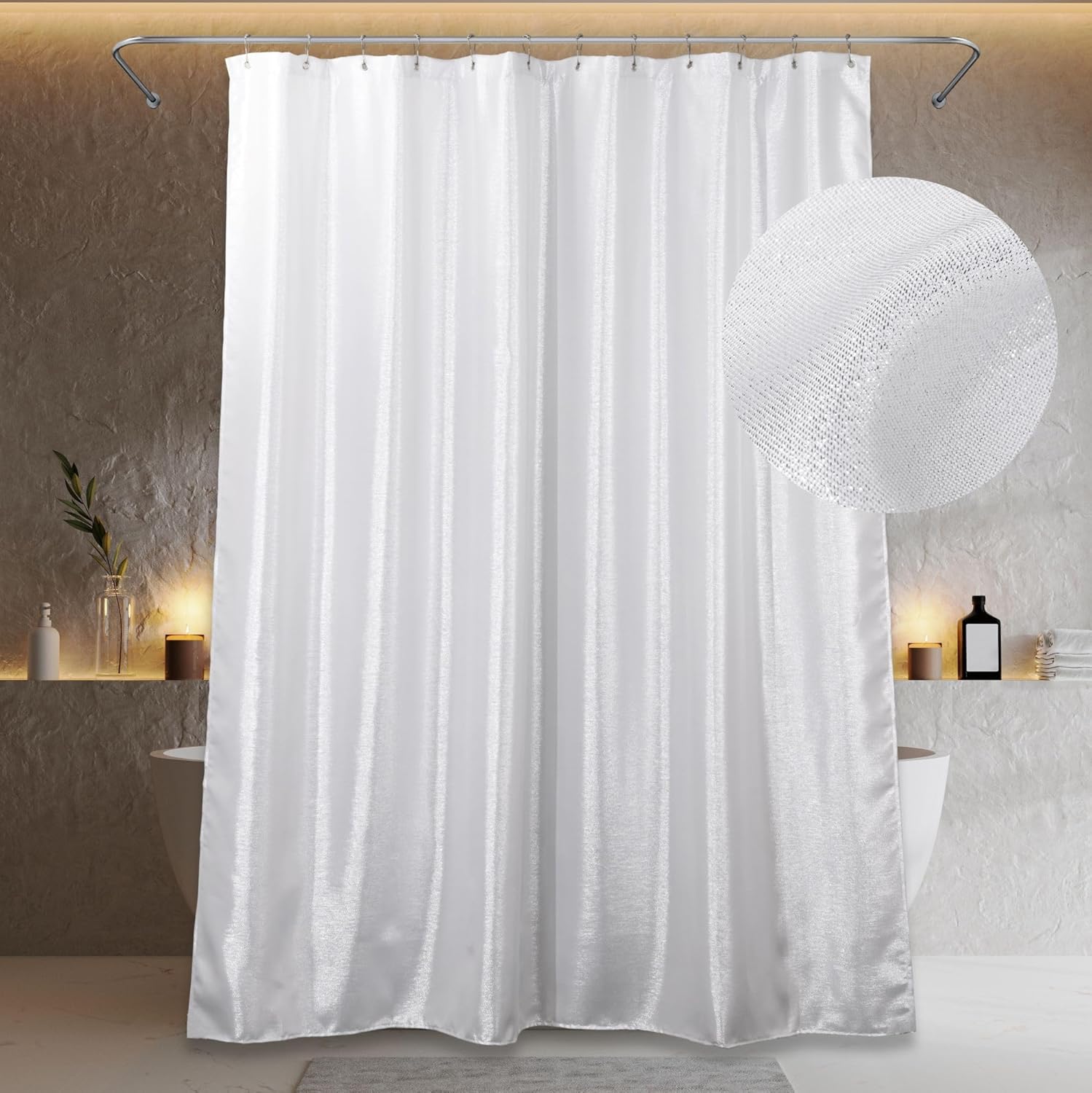 Sparkling Luxury Shower Curtain by Popkozzi