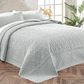 Qucover Grey Oversized King Bedspreads 3 Piece Cal King Quilt Set