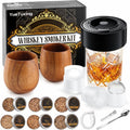 Electric Whiskey Smoker Kit with Wooden Bourbon Glasses - USB