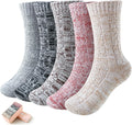 SISOSOCK 5 Pairs Knit Soft Womens Socks - Warm Thick Comfy Vintage