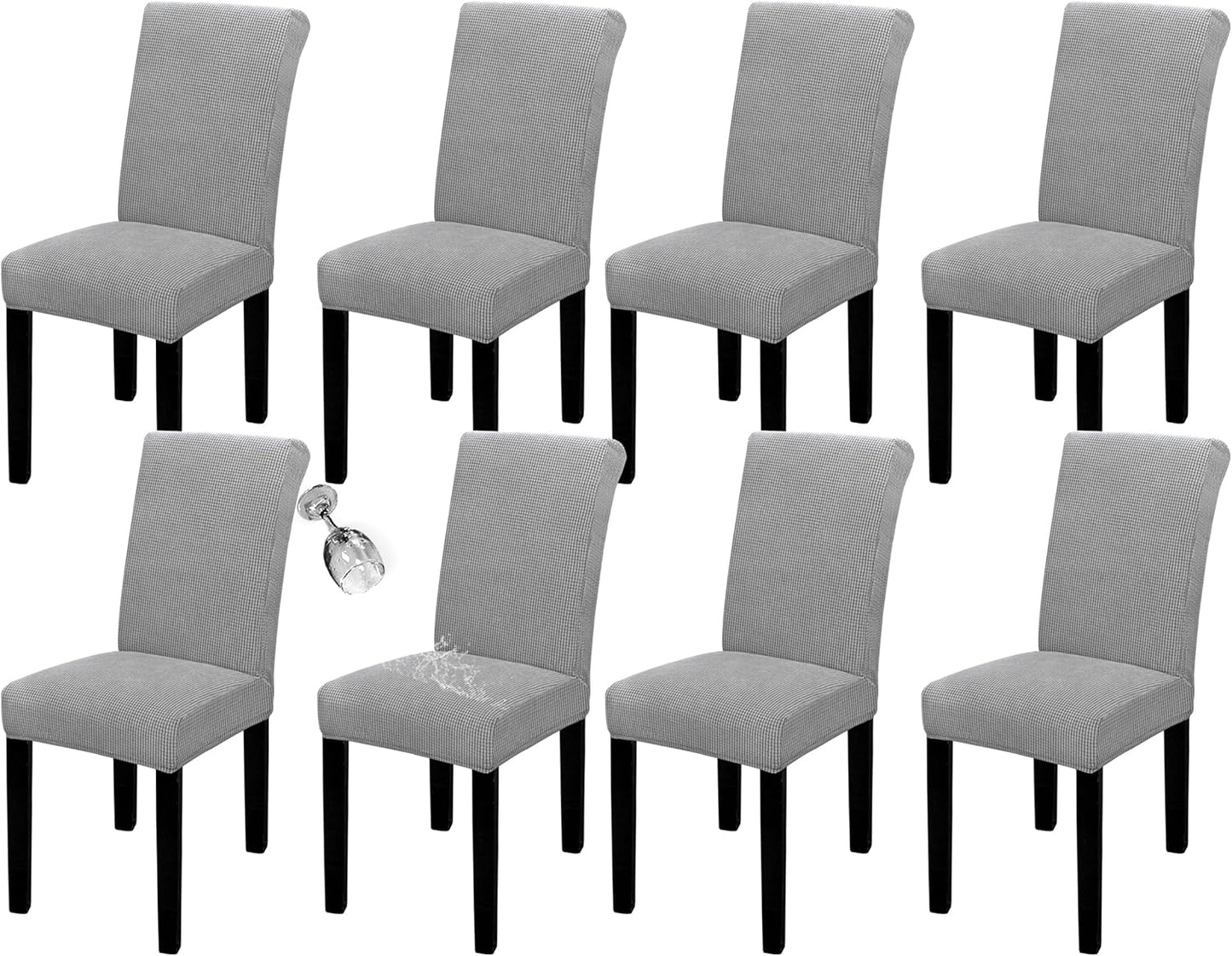 Waterproof Dining Room Chair Cover Set of 8 for Easy Protection