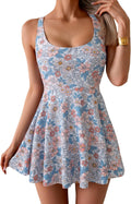 One Piece Swimdress Tummy Control Swim Dress - Modest Flattering