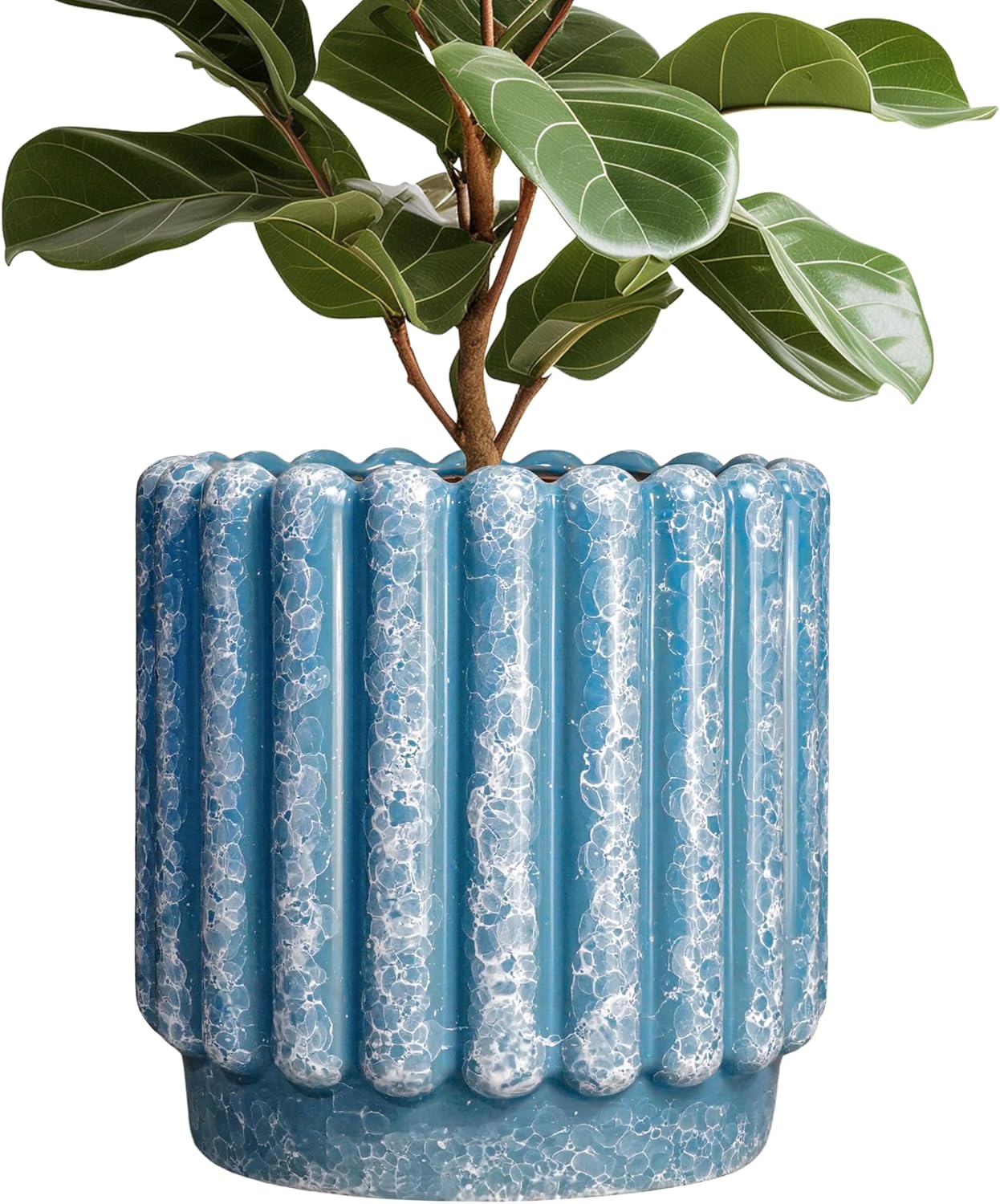 Elegant 12 Inch Ceramic Pots for Plants with Drainage Hole