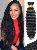 Human Braiding Hair for Boho Braids 18 in 100 g 4 Bundles - Deep Wave