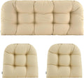 Wicker Chair Cushions 3-Piece Waterproof Tufted Outdoor Set