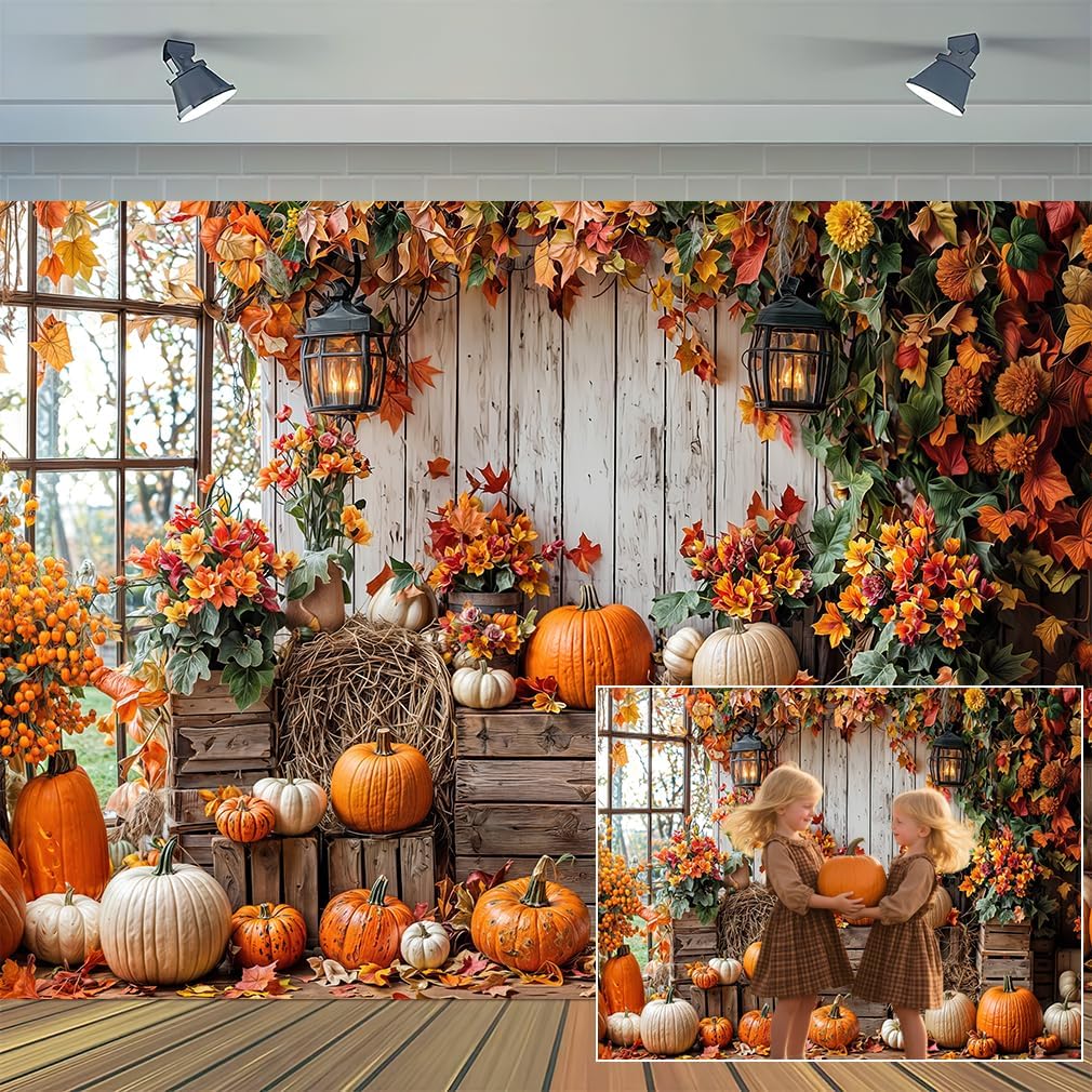 12x10ft Fall Backdrop for Thanksgiving Photoshoot and Decor