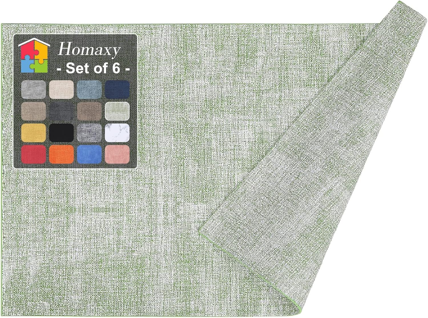 Faux Leather Heat Resistant Placemats for Dining Table Set of 6