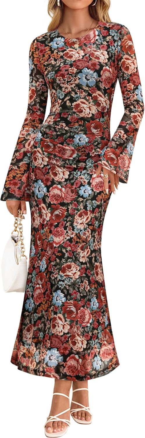 Stylish Floral Bodycon Dress for Weddings and Parties