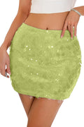 Sequin Mini Skirt Stretchy Bodycon Skort - Sparkly Night Out