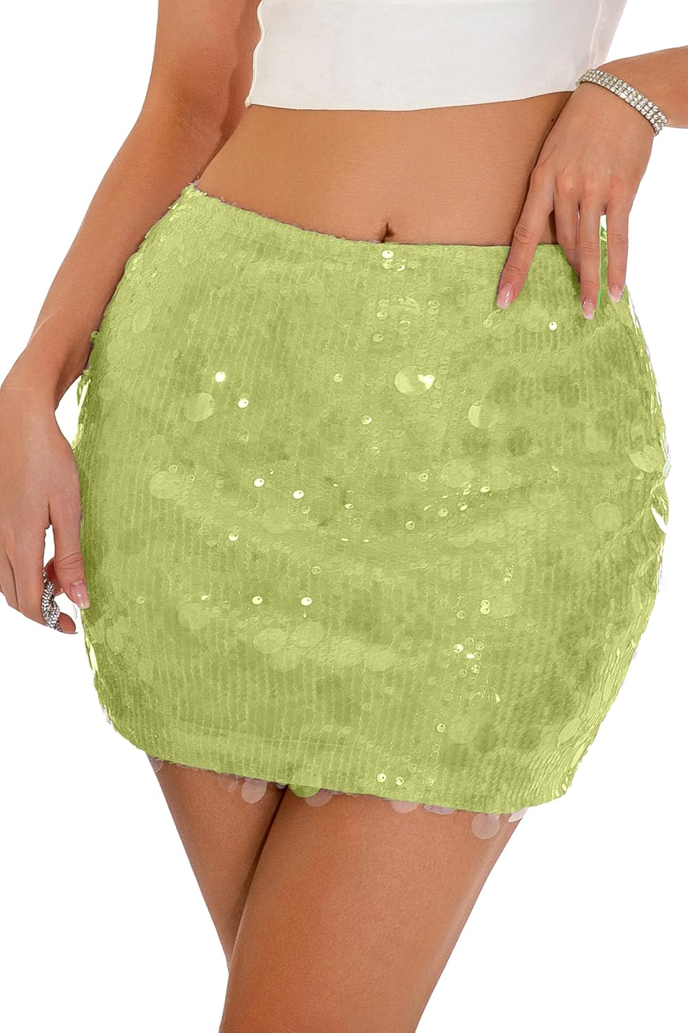GUANYY Women's Sequin Skirt: Sparkly Mini Bodycon Party Wear