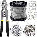 Wire Rope Set 328ft 1/16ft Cable Kit - Complete Crimping & Hardware