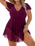 Blooming Jelly Plus Size Swim Dress One Piece - Tummy Control V