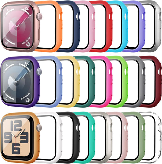 Ultimate Protection: 24 Pack Apple Watch Series 9/8/7 41mm Case with Tempered Glass