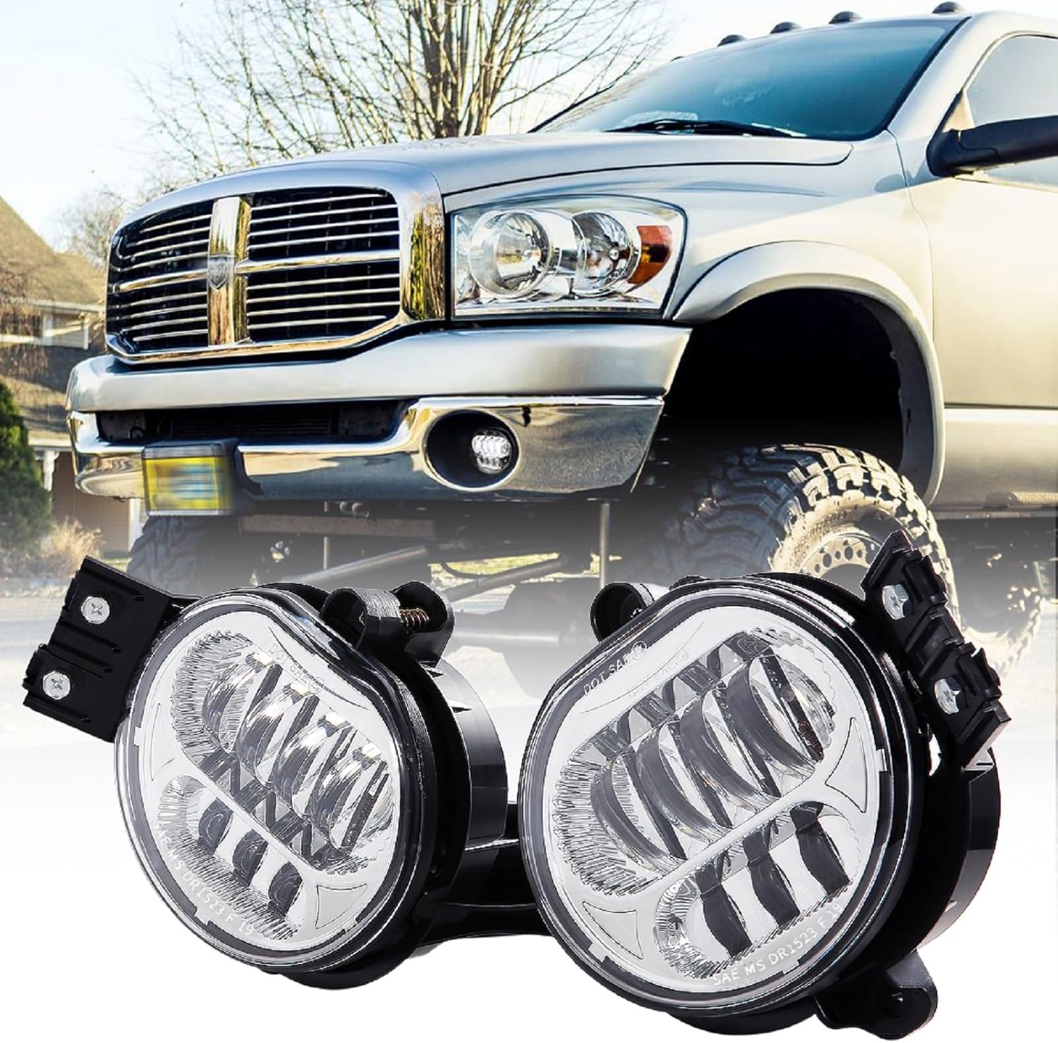 BICYACO LED Fog Light for Dodge Ram 1500 2500 3500 Trucks