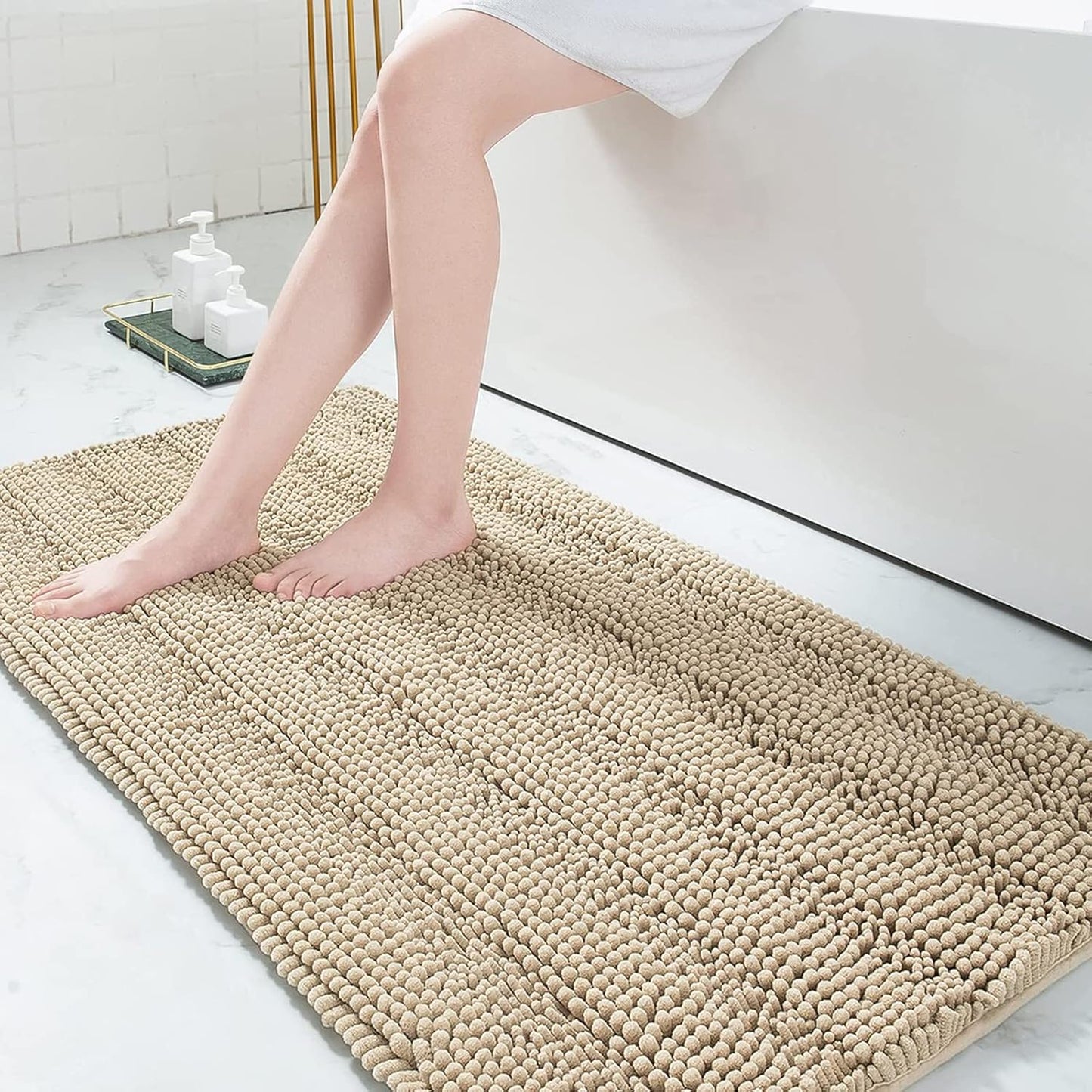 Chenille Striped Bathroom Rugs 59x24 for Ultimate Comfort