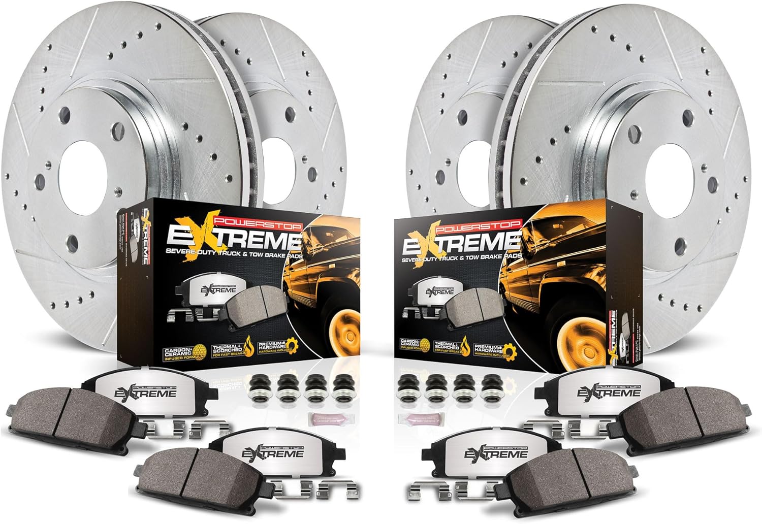 Power Stop Front and Rear Brake Kit for Cadillac Escalade 2015-2020