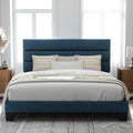 King Size Platform Bed Frame with Upholstered Headboard - Noise-Free