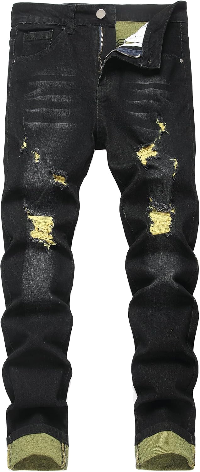 JUNBAOSS Men's Slim Fit Stretch Jeans for Fashionable Comfort