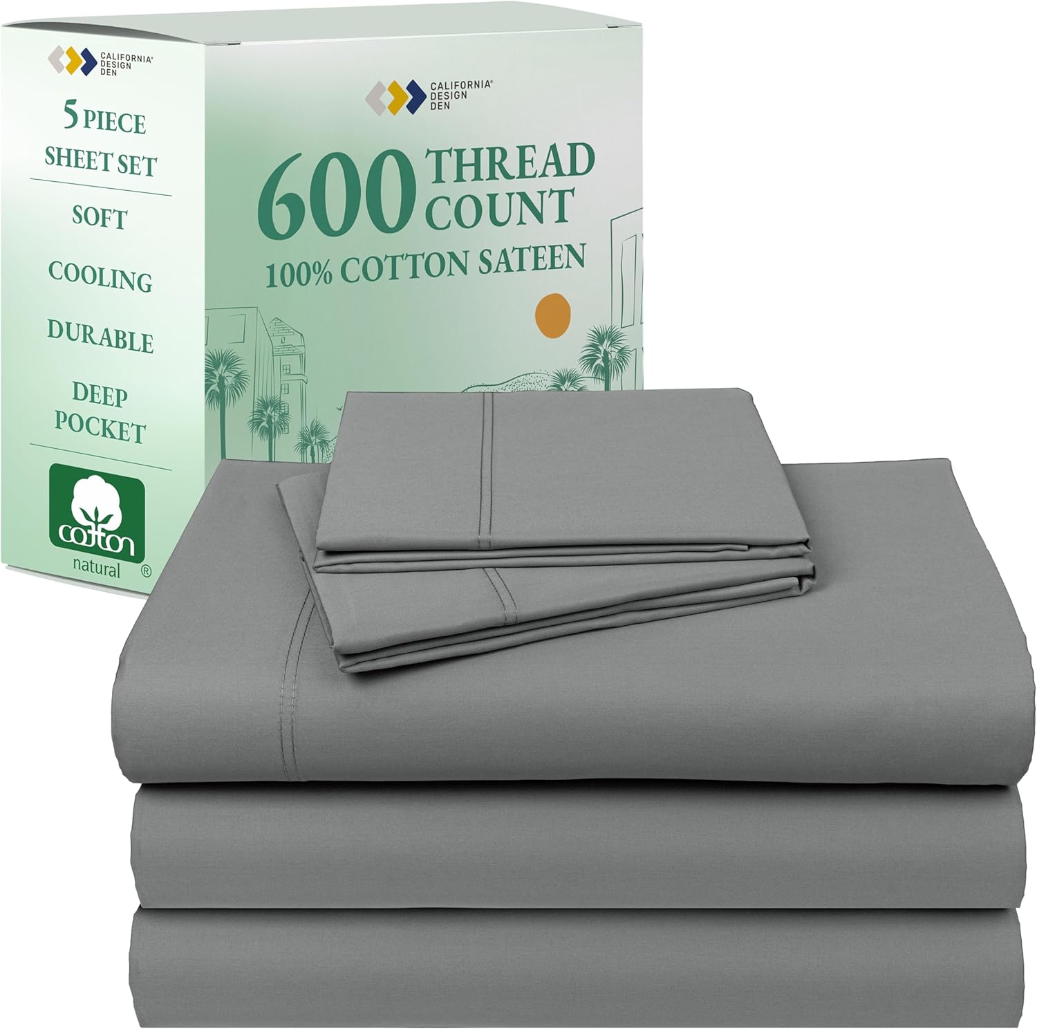 Luxury Split King Sheet Set - 100% Cotton, 600 Thread Count