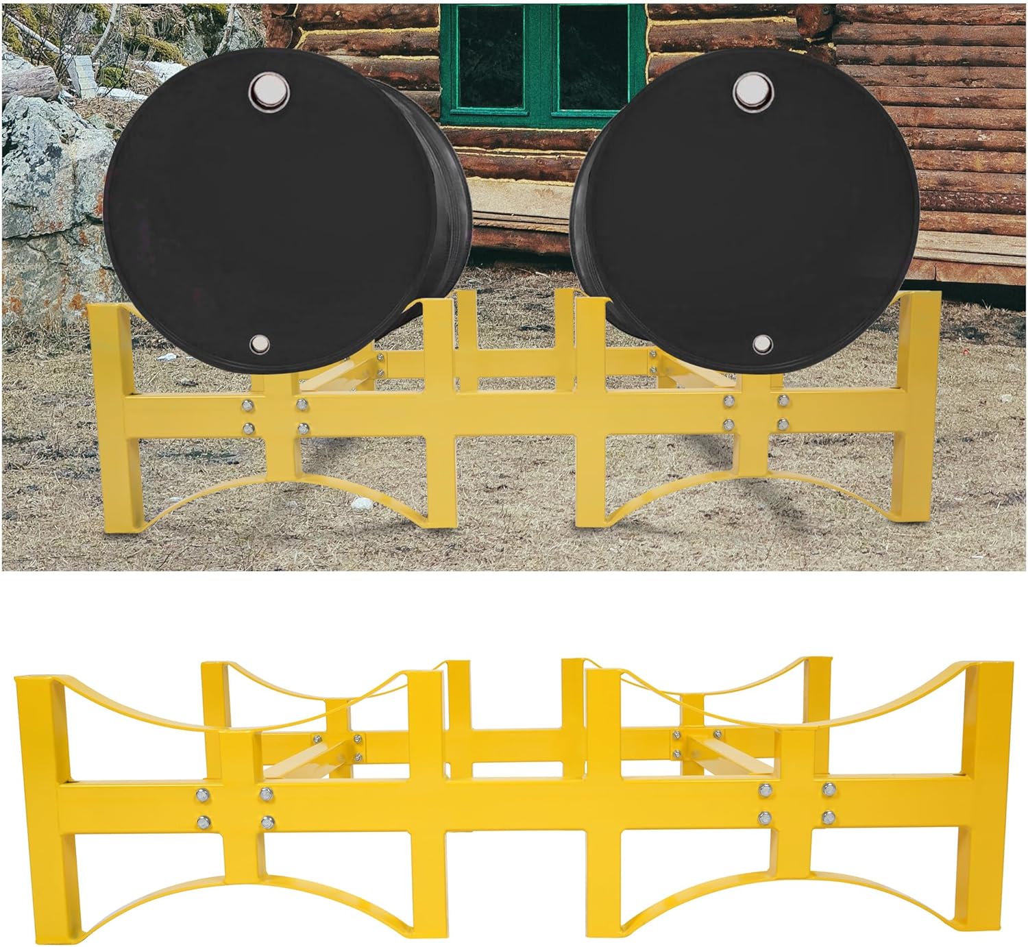 HECASA Heavy Duty Stackable Oil Barrel Bracket for 55 Gallon Drums